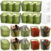 Ferrochef 14 Pack Cabinet Door Organizer Adhesive Wall Mount Storage Bins Makeup Containers Stackable Organizer Basket for Kitchen Cabinets, Bathroom, Pantry, Office, Refrigerator (Frosted Green)