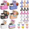 Ferrochef 30 Set Pastel Classroom Stationery 2 Cup Drink Carrier with Greeting Bow Card Back to School Teacher Gifts Ribbon Calculator, Ginghams, Stripes Composition Cup Holders with Handle