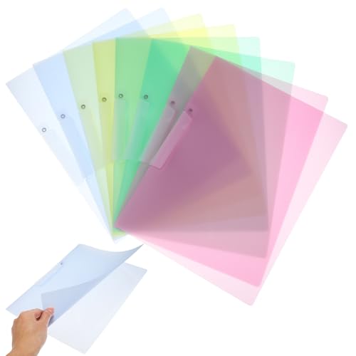 FESTFENDS Plastic File Folders for Documents A4 Size 8pcs with Swing Clip File Holders, Sturdy Pp Material for Efficient Organization and Professional Presentation Office and School