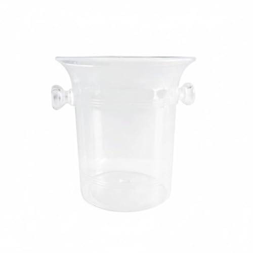 FewNvWa Champagne Ice Bucket Chiller Drink Tub Beverage Holder with Carry Handles Clear Polystyrene Lightweight Design Suitable for Parties Gatherings Backyard Events Home Entertaining