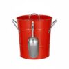 FewNvWa Double Layer Ice Bucket Metal Beverage Pail Chiller with Lid and Removable Liner Leakproof Insulated Core with Side Handles Suitable for Parties Setup Patio Gatherings Gift Giving, Red
