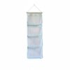 FewNvWa Wall Hanging Organizer Closet Organizer Storage Bag Wall Rack with Mesh Pockets Cotton Linen with Easy Mounting Suitable for Bedroom Doors Closet rods Compact Apartments Rooms, Light Green