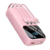 Ffnpua 10000mAh Portable Charger with Built-in Cables, 20W PD Fast Charging Power Bank with LED Display, 2 Input&5 Output Ultra Battery Pack Compatible with iPhone, Android etc
