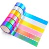 Fibraze 6 Rolls 5m Holographic Tape Metallic Tape Glitter Washi Tapes