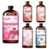 Fidelissima Natural Essential Oil Set,5 Scents Gift Kit–Geranium,AppleFresh,Peach,Lily,Ocean Breeze,Fragrance Oil for Diffuser,Candle Soap Making,Personal Care with Glass Dropper