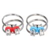 Fidget Chain Toy Stainless Steel Anxiety Relief Flippy Chain Pressure Relieving Chain for Adult with Autism ADHD Stress Relief Keychain Decompression Toy Red Blue