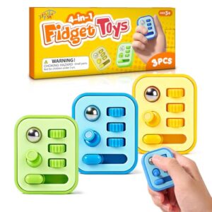 Fidget Sensory Toys for Kids Adult: 3 Pack Finger Fidget Toys for Autism Kids Calming - ADHD Tools for Classroom Desk with Clicker, Gear, Controller Stick - Small Fidgets for Travel
