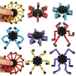 Fidget Spinners, 8 Pack Transformable Fidget Spinners Toys Party Favors for Kids 4-8 8-12 Goodie Bag Stocking Stuffers Treasure Box Classroom Prize Gifts for Birthday Halloween Christmas Easter Party