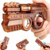 Fidget Spinner Slider Toy for Kid Adult, Push Clicker Fidget Ring Chain Spinner Sensory Textured Toy for Stress Relief Relax, Cool Gadget Birthday Gift Party Favor for Boy Girl Man (Brown)