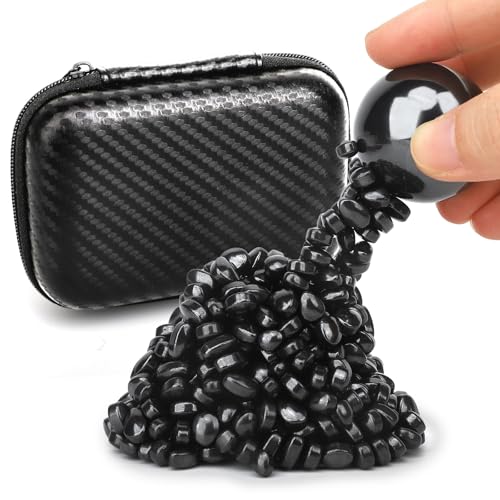 Fidget Toy Magnet Stone Smile Ferrite Putty with 2 Magnets, Smooth Magnetic Ferrite Magnet Rock Ball Fidget Toy Science Kit, Office Desk Toy Decoration Gift for Adults