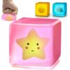 Fidget Toys, 3PCS Squishy Stress Cubes for Anxiety Stress Relief, Star Glow in The Dark Sensory Cube Toys for Adults , High Density Squeeze Ice Cubes Balls.