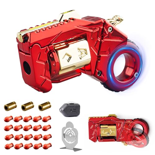 Fidget Toys Adults Metal Gun: Fidget Toy Rotating Stress Relief Premium Metal Fidget Ring Sensory Toy Decompression Gadget for Anxiety ADHD Office Desk Gift for Man