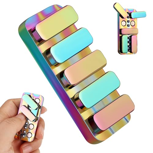 Fidget Toys for Adults, Metal Fidget Slider EDC Magnetic Haptic Fidget Clicker with 3 Noise Levels, Loud-Quieter-Quiet Adults Fidget Toy, Office Home Desk Magnetic Toys, Relief Stress and Anxiety