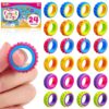 Fidget Toys Kids Sensory Rings: 24 Pack Texture Finger Spinner- Quiet Fidgets for Classroom Prizes - Sensory Toys for Autism Stress Relief - Bulk Party Favors Goodie Bag Stuffers for Kids