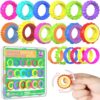 Fidget Toys Sensory Rings for Kids: 18 Pack Finger Spinner Autism ADHD Calming Fidget Toys, Soft Tactile Stress Relief Rings for Classroom Prize, Stocking Stuffers & Fine Motor Skills