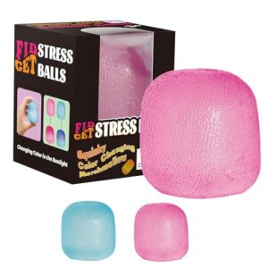 Fidget Toys Stress Balls for Kids & Adults - Changes Color in The Sun - Malt Sugar Squishy Fidget Toys - Slow Rise Gel Ball - Stretchy Squeeze Stress Relief Balls for Anxiety