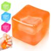 Fidget Toy Stress Cube, High Density Squishy Slow Rising Sensory Cube, Anxiety Relief Squeeze Toys for Kids Adults Teens, Classroom Prize & Party Favor Stress Balls (Orange)