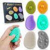 Fidget Toys Worry Stones for Anxiety:6 Pack Sensory Toys for Stress-Silent Fidget Stones-Autism Special Needs Stress Relief Silicone Pressure Relieving-Classroom Prizes-Pop it Party Favors for Kids
