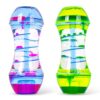 Fidget Tubes 2 Pack - CAILINK Liquid Motion Bubbler Timer Sensory Tubes, Calming for Home Office Desk & Classroom, Stress Relief Toy for Kids & Adults