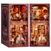 fifijoy DIY Book Nook Kit - DIY Miniature Dollhouse for Adults, 3D Wooden Puzzle Bookend Bookshelf Insert with Yellow Light, Unique Gift for Family and Friends (Theatre Dressing Room)