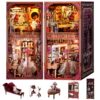 fifijoy DIY Book Nook Kit - Theatre Dressing Room DIY Miniature Dollhouse Booknook Kit for Adults, 3D Wooden Puzzle Bookend Bookshelf Insert Decor, Gift for Family, Friends (with White Light)