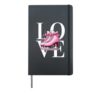 Figuring Skating Love on Ice With Pink Skates Hobby Hardcover Journal, Black