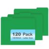 File Folder, HERKKA 120 Pack 1/3 Cut Tab File Folders, File Folders Great for Organizing and Filing, Letter Size, Green