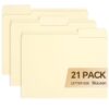 File Folders,21 Pack Manilla Folders 8.5x11,1/3 Cut Tabs Manila File Folders Letter Size for Easy Labeling and Organization,Vanilla Folders Great for Documents Home School Classroom Office Supplies