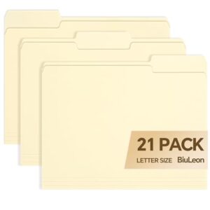 File Folders,21 Pack Manilla Folders 8.5x11,1/3 Cut Tabs Manila File Folders Letter Size for Easy Labeling and Organization,Vanilla Folders Great for Documents Home School Classroom Office Supplies
