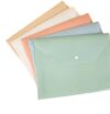 File Folders 5Sets A4 File Colored Transparent Plastic Thickened Large Capacity Button Paper Bag File folders