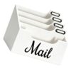File Sorter in Wooden Design, Desktop Organizer for Mail Notes and Supplies, Study Desk Reception Use Desktop Paper Sorter Wooden Mail Organizer Document Tray