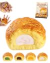 Filled Puff Realistic Cream Puff Squeeze Set Soft PU Slow Rising Stress Relief Desk Decor for Adults Office Home Sensory Fidget Aid Anxiety Fake Food Mashed Skin Moldable Shapeable Filled Puff