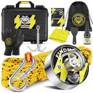 FINDMAG 1000 LBS Fishing Magnet Kit, 2.95 Inch Neodymium Fishing Magnet