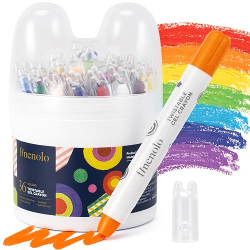 finenolo 36 Colors Twistable Crayons for toddlers 1-3, kids ages 4-8, Washable Crayons with Easy Grip Design, No Mess Toddler Supplies for Coloring Books, Preschool Art Supplies, Back to School Gift