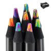 finenolo 8 Pieces Jumbo Rainbow Colored Pencils with Sharpener, Stocking Stuffers for Kids, Art Supplies for Drawing & Coloring, Birthday Party Favors, Classroom Pencils for Boys & Girls