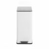 FinerFurnis 4 Gallon/15L Slim Stainless Steel Trash Can, Soft-Close Step Garbage Bin with Removable Inner Bucket, Rectangular Wastebasket for Kitchen, Bathroom, Office, Living Room