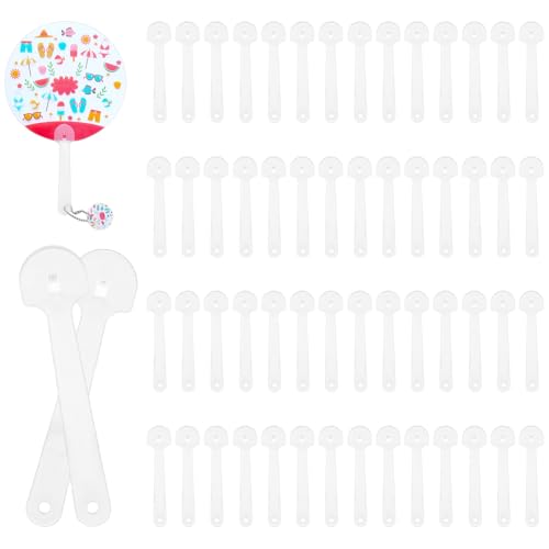 FINGERINSPIRE 60 Pcs Clear Plastic Fan Handles 4.9x1.2x0.16 inch Transparent Hand Fan Sticks, Replacement Handle Parts for DIY Craft Projects, Wedding Decorations, Church Events