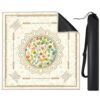 FINGERINSPIRE Leaf Mandala Pattern Portable Mahjong Mat with Carrying Bag 31.5x31.5 Inch Non Slip Noise Reducing Game Table Cover Vintage Chinoiserie Mahjong Mat for Cards Poker Dominoes Games