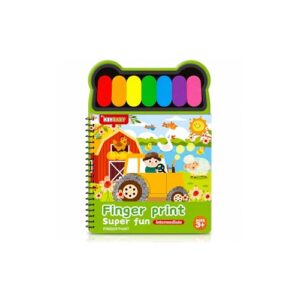 Finger Paint Activity Book Set for Toddlers, Washable, Ages 3+, Screen-Free Creative Learning Toy (Farm)