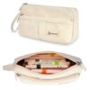 FINPAC Pencil Case, Corduroy Triangle Makeup Bag Kawaii Pen Bag Pouch