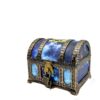 Fiorial Pirate Treasure Chest with Lock and Key, Antique Space Starry Sky Decorative Storage Box, Kids Pretend Play Treasure Box, Classroom Prize Container,Halloween Pirate Party Prop for Boys Girls