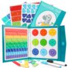 FIPKE Magnetic Fraction Educational Puzzle, 102 Pcs Magnetic Fraction Puzzle for Kids, Magnetic Fraction Tiles & Fraction Circles, Fractions Manipulatives Learning Games for Elementary School