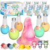 Firekoto Magic Potion Bath Toy for Kids, 6 Bottles Color Fizz Science Kit with 2 Surprise Toys, Fun Pour & Play Bath Bomb Set for Boys Girls