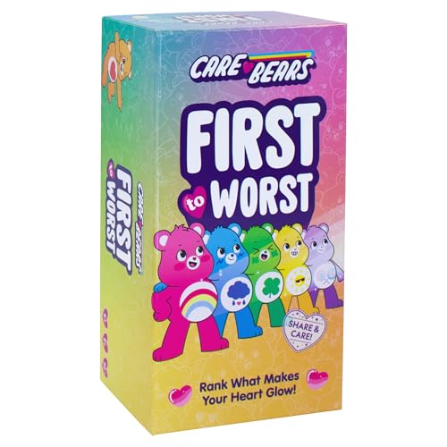FIRST TO WORST: Care Bears Family Party Game - The Card Game About How Your Friends Rank Things for Kids, Stocking Stuffers, Family Game Night with Polarizing Priorities