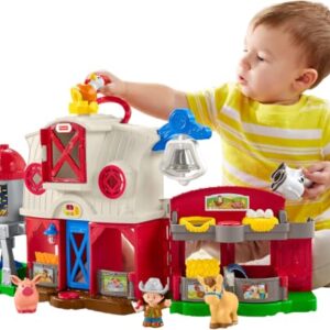 Fisher-Price Little People Toddler Learning Toy Caring for Animals Farm Playset with Smart Stages for Pretend Play Kids Ages 1+ years (Amazon Exclusive)