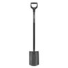 Fiskars Gärtnerspaten, Rund, Spaten für weiche, steinarme Böden, Länge: 125 cm, Hochwertiger Borstahl, Grau/Schwarz, Ergonomic, 1070640