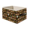 FITIE Bookshelf Book Lover Storage Bin Box with Handles, Vintage Botanical Bookish Foldable Organizer Basket Toybox for Reading Room Library Home Clothes Books