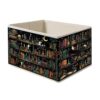 FITIE Witchy Gothic Tuxedo Cat Book Storage Bin Box with Handles, Book Reading Lover Decor and Gifts, Dark Academia Bookshelf Foldable Organizer Basket Toybox for Reading Room Library Home Books