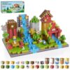 Fitrobust 200PCS Magnetic Building Blocks Set, Magnetic Tiles Kids Build Cubes STEM Game Toys, Build Forest World Set, Christmas Birthday Gifts for Boys & Girls Age 3 4 5 6 7 8 9 10, 0.78 in Size