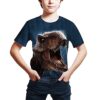 FiveEarl Kids Print 3D Dinosaurs Tees Shirts for Youth Boys Girls 4-14 Years (T11311, 6 Years)
